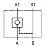 Check valve with NG10 pilot in A